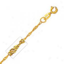 10k Yellow Gold 7 Inch X 1.5 Mm Singapore Chain Bracelet