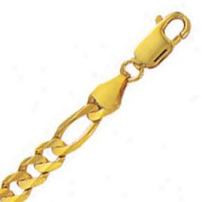 10k Yellow Gold 8.5 Inch X 6.0 Mm Figaro Chain Bracelet