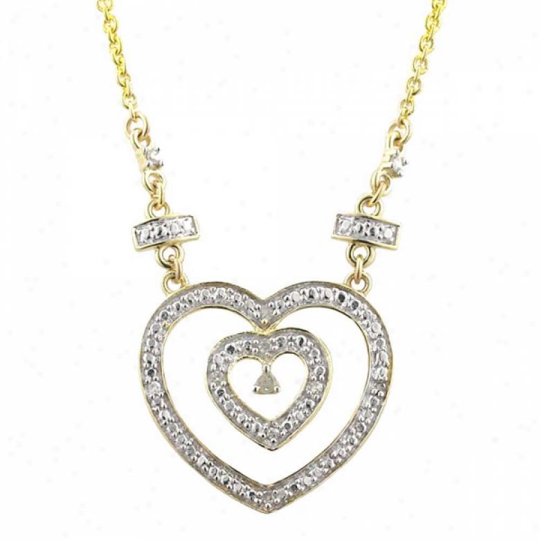 10k Yellow Heart Diamond Necklace