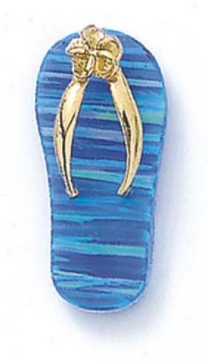 14k Blue Opal Flip-fpop Pendant