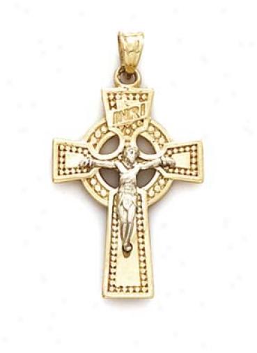 14k Celtic Crucifix Pendant