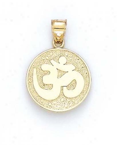 14k Chinese Symbol Ohm Pendant