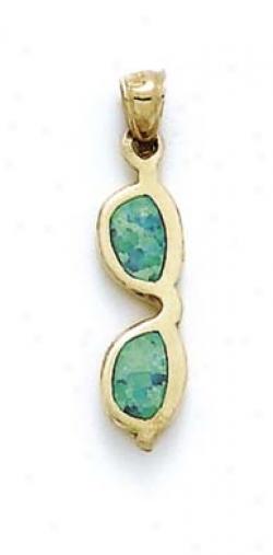 14k Created Opal Sunglass Pendant