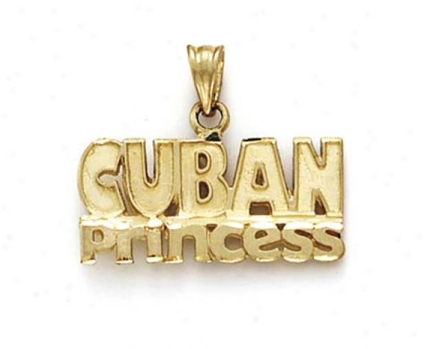 14k Cuban Princess Pendant