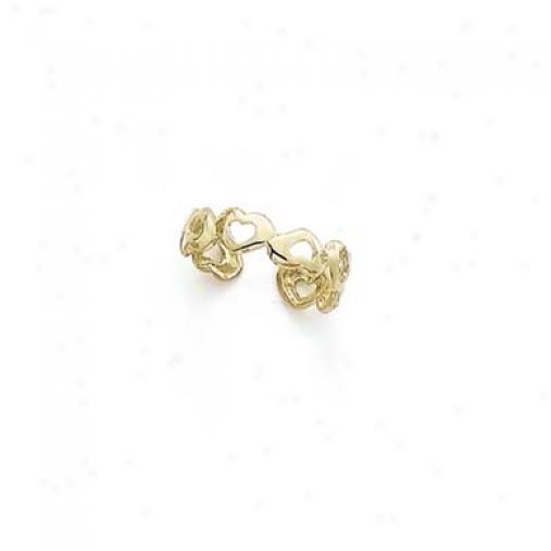 14k Cutout Hearts Toe Ring