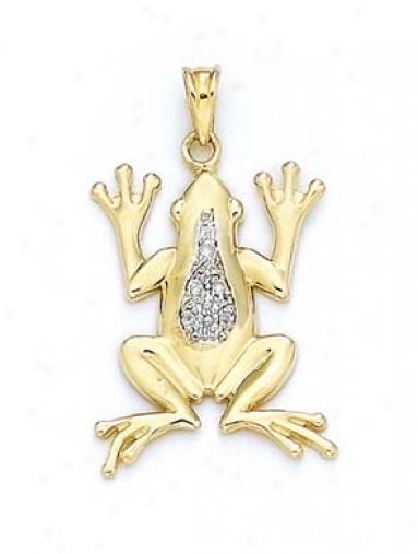 14k Diamond Frog Pendant