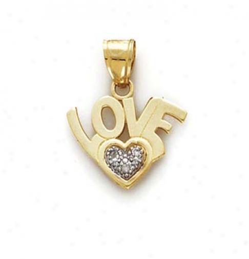 14k Diamond Love Heart Pendant