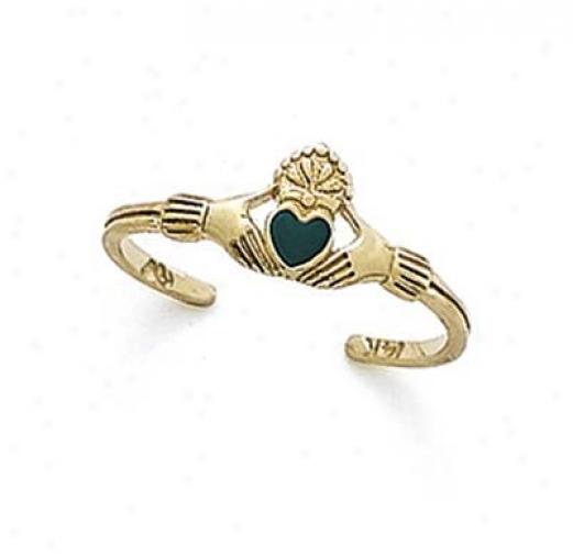 14k Enamel Claddagh Toe Ring