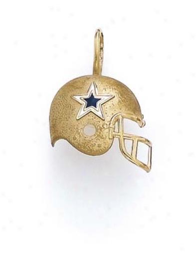 14k Enamel Dallas Cowboys Helmet Pendant