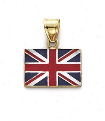 14k Enamel Great Britain Flag Pendant