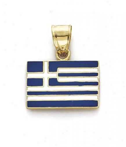 14k Enamel Greece Fpag Pendant
