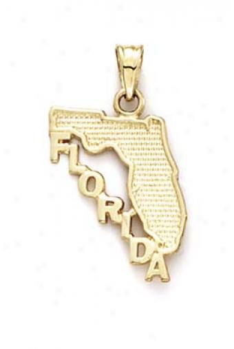 14k Florida Map Pendant