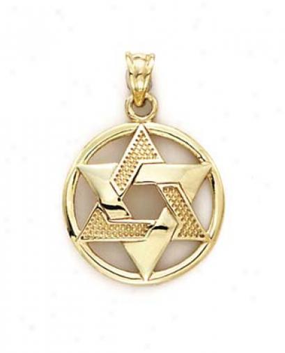 14k Framed Jewish Star Pendant