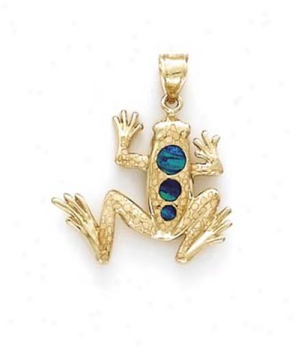 14k Frog Opal Inlay Hanging appendage