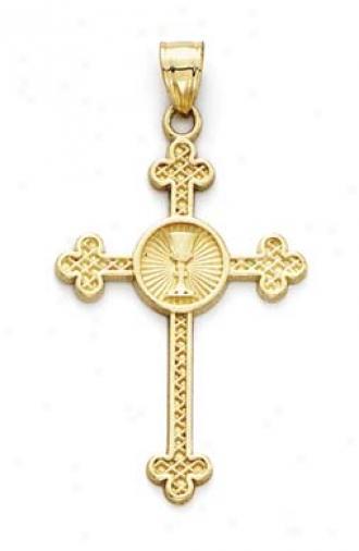 14k Holy Communion Cross Pendant