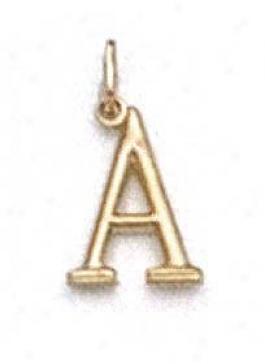 14k Initial A Pendant 11/16 Inch Long