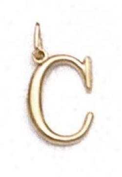 14k Initial C Pendant 11/16 Ijch Long