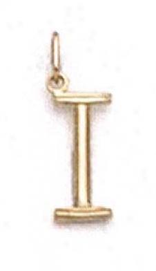 14k Initial I Pendant 11/16 Inch Long