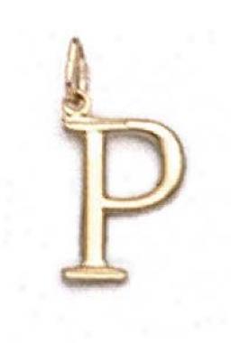 14k First P Pendant 11/16 Inch Long