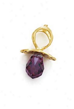 14k June Birthstone Paxifier Pendant 5/8 Inch Long