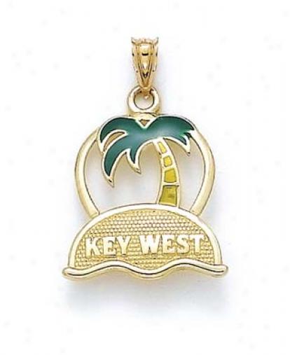 14k Key West Palm Tree Pendant