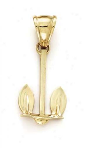 14k Large Ships Anchor Pennant