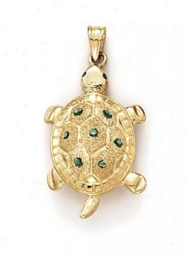 14k Larbe Turtle Pendant