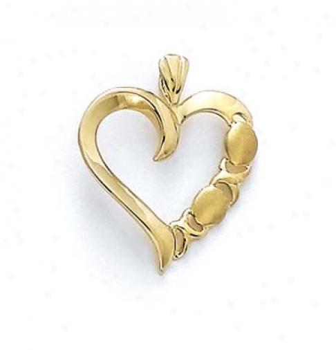 14k Large X And O Heart Pendnt