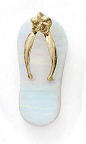 14k Light Opal Flip-flop Pendant