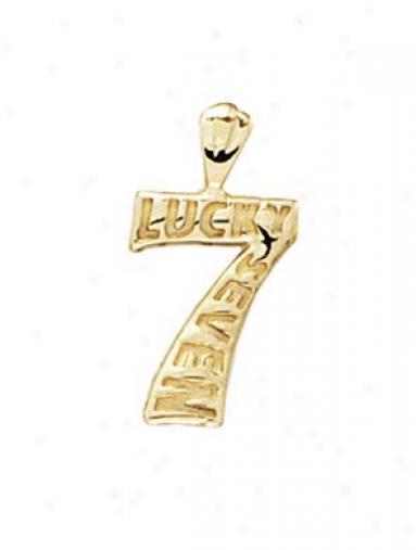 14k Lucky Number 7 Pendant
