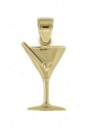 14k Martini Glass Pendant