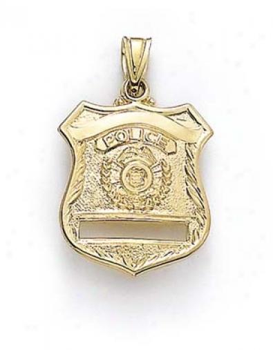 14k Medium Police Emblem of membership Pendant