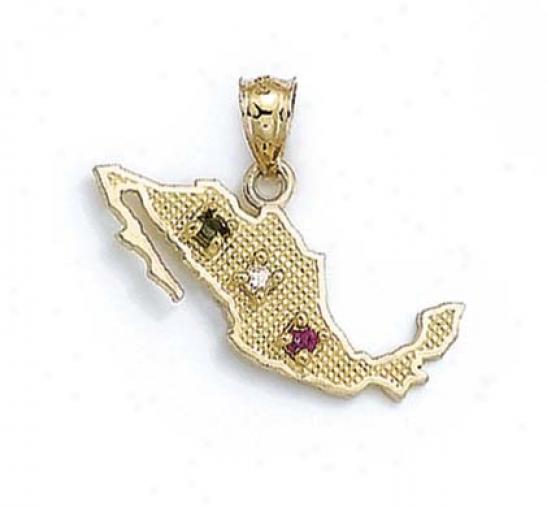 14k Mexico Cubic Zirconia Cz Pendant