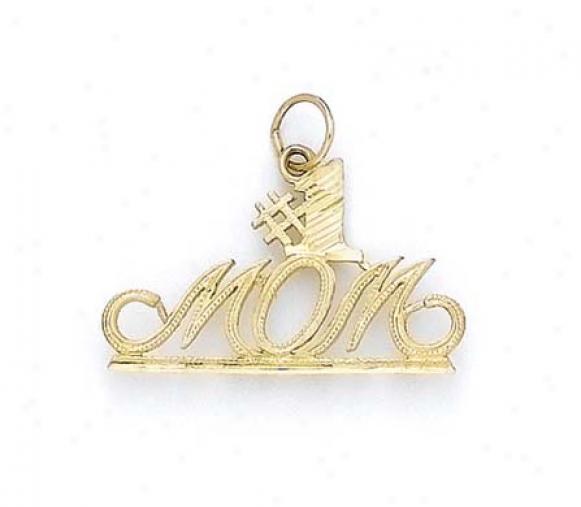 14k Number One Mom Pendant