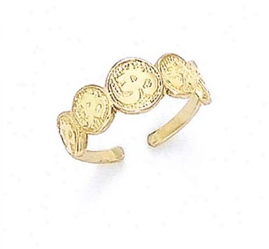 14k Ohm Chinese Letter Toe Ring