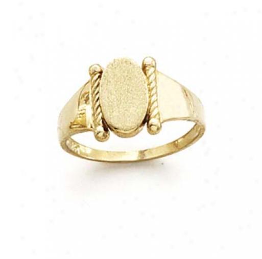 14k Oval Center Twisted Wire Ring