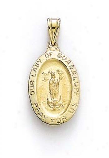 14k Oval Guadalupe Medallion Pendant