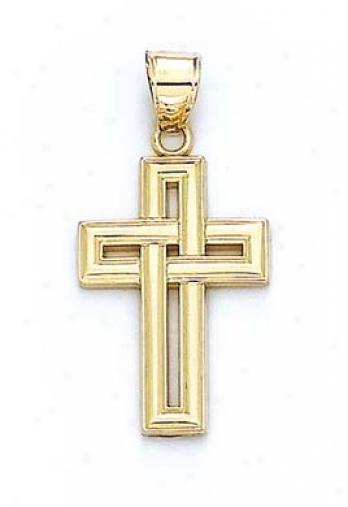 14k Over-lapping Cross Pendant