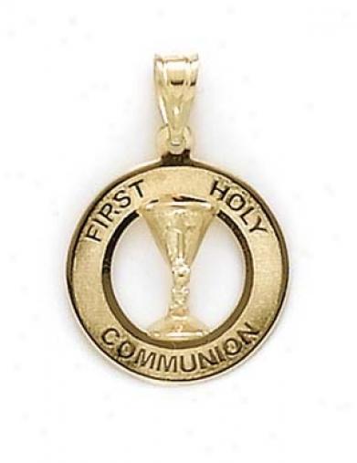 14k Ovl 1st Communion Challus Pendant