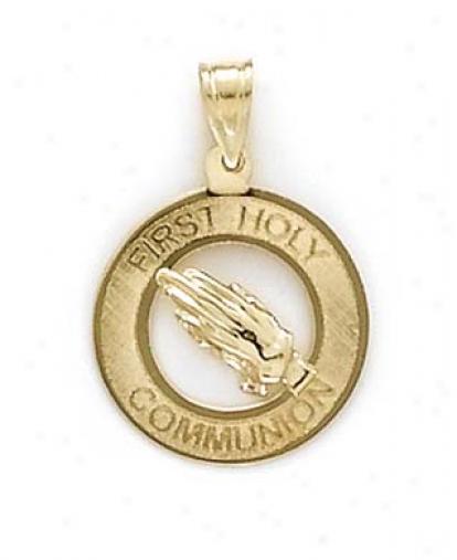 14k Ovl 1st Communion Hands Pendant