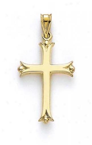 14k Polished Cross Pendant