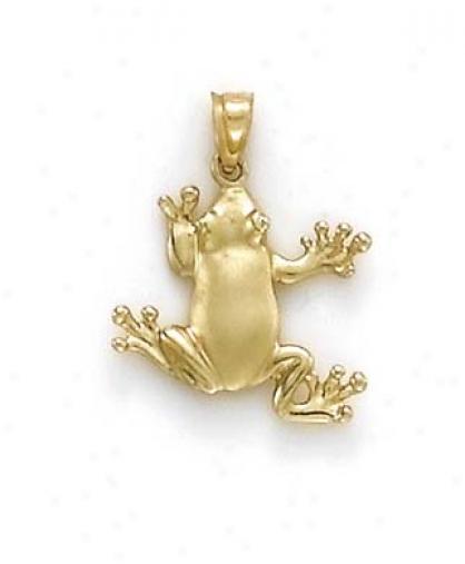 14k Polished Frog Pendant