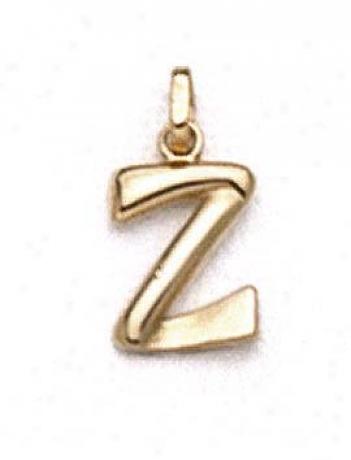 14 Polished Initial Z Pendant 11/16 Inch Long