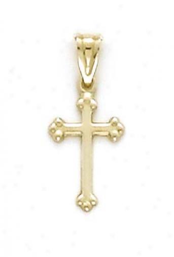 14k Polished Small Cross Pendant