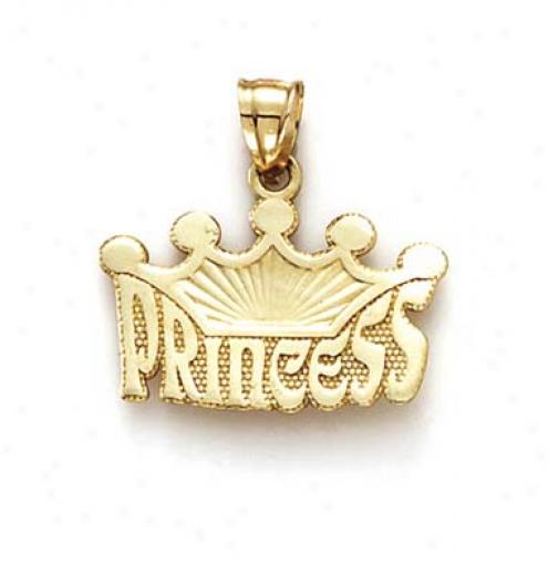 14k Princess Crown Pendant