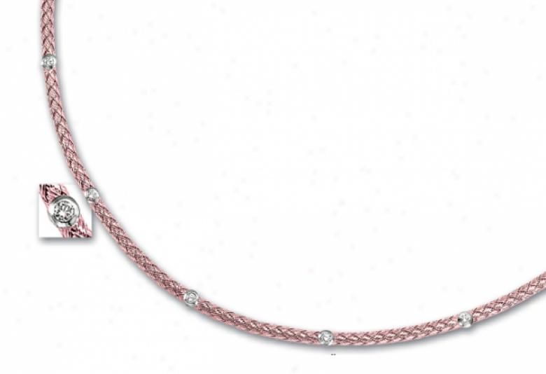 14k Rose Couture Diamond Necklace - 17 Inch