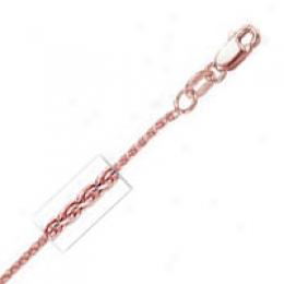 14k Rose Gold Round 16 Inch X 1.4 Mm Wheat Chain Necklace