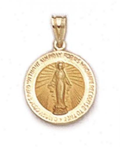 14k Round Miraculous Medallion Pendant