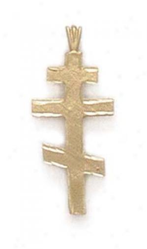14k Russian Orthodox Cross Pendant