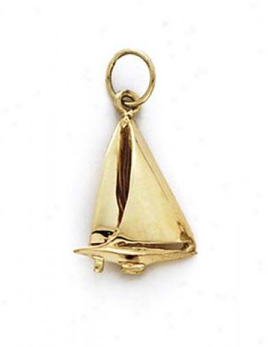 14k Sailboat Pendant